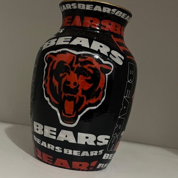 Handmade Chicago Bears Decorative Vase | One-of-a-Kind Fan Art Piece - Picture 1 of 8